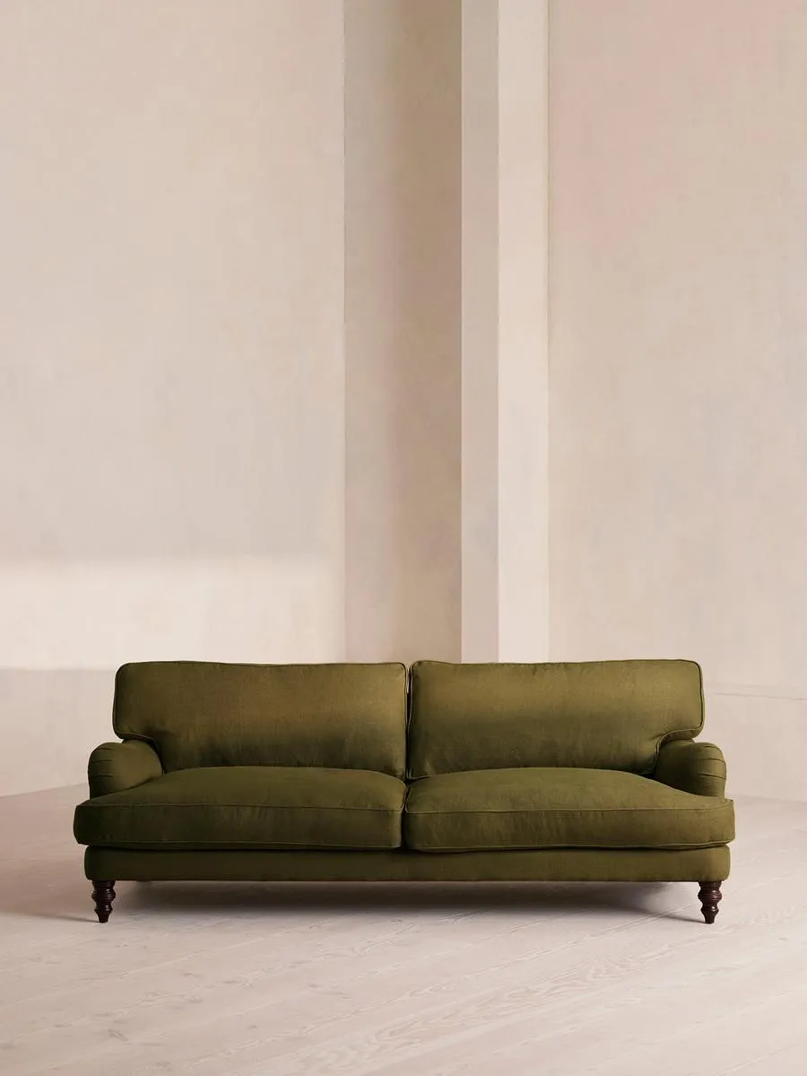 Arundel Four Seater Sofa, Linen, Olive