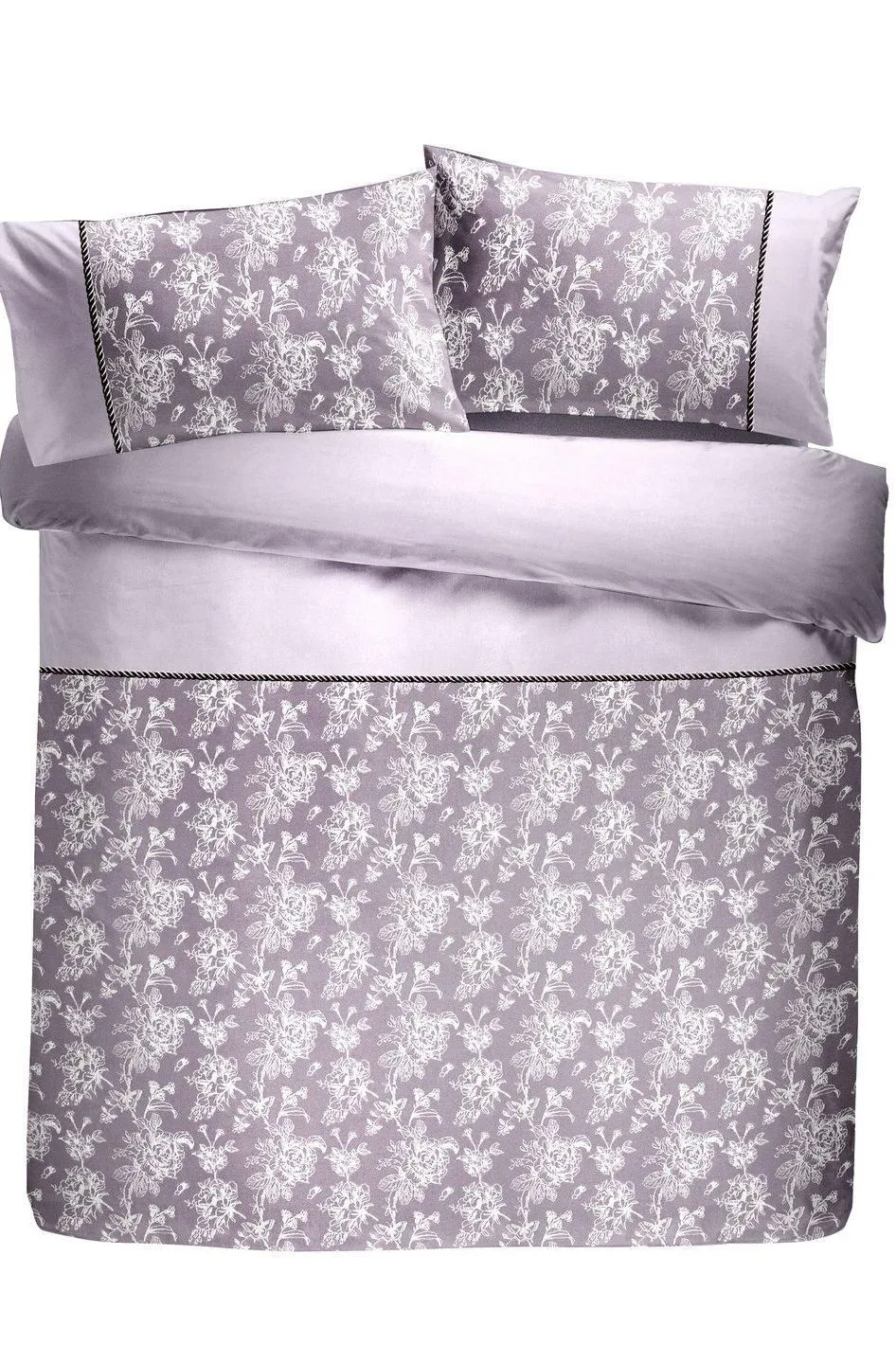 Dreams & Drapes 'Jasmine' Floral Jacquard Duvet Cover Set in Lavender 3