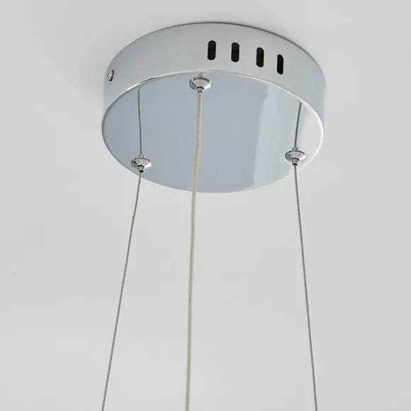 Marsia Integrated LED Swirl Jewel Chrome Semi Flush Ceiling Light 4
