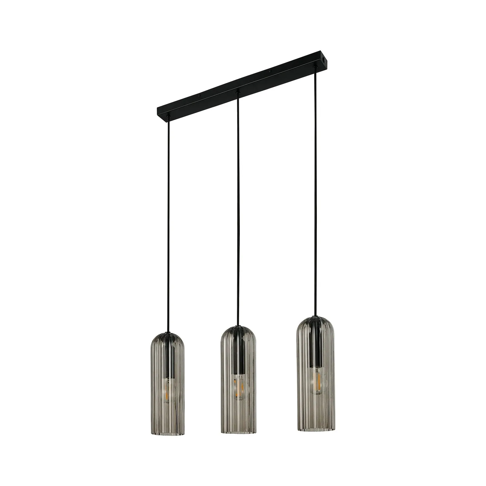 Nordlux Miella Pendant Light Smoked Black Glass Dining Room E27 Mains 2