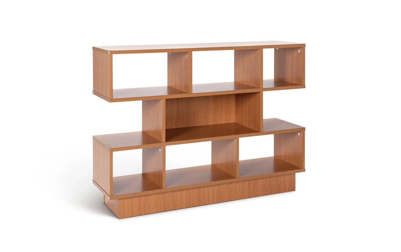 Habitat Cubes 2 Shelf Wide Bookcase - Oak Effect