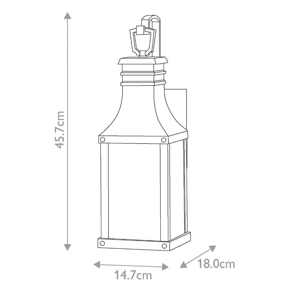 Netlighting Beacon Hill 1 Light Small Outdoor Wall Lantern Museum Black IP44 2