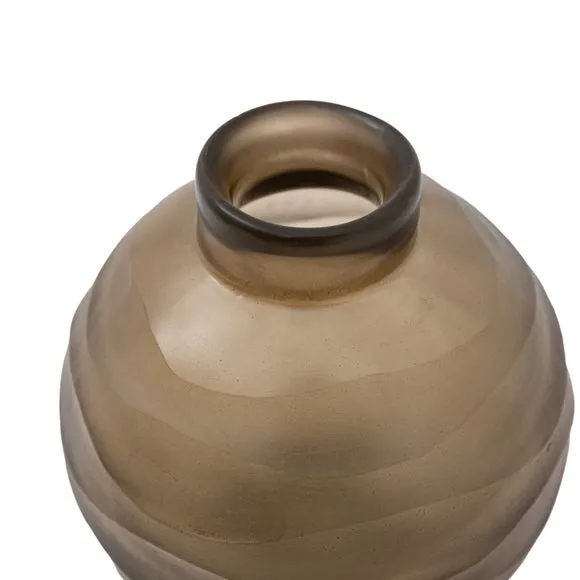 Crossland Grove Bevelled Glass Globe Vase Smoke 140X140X140Mm, Grey 2