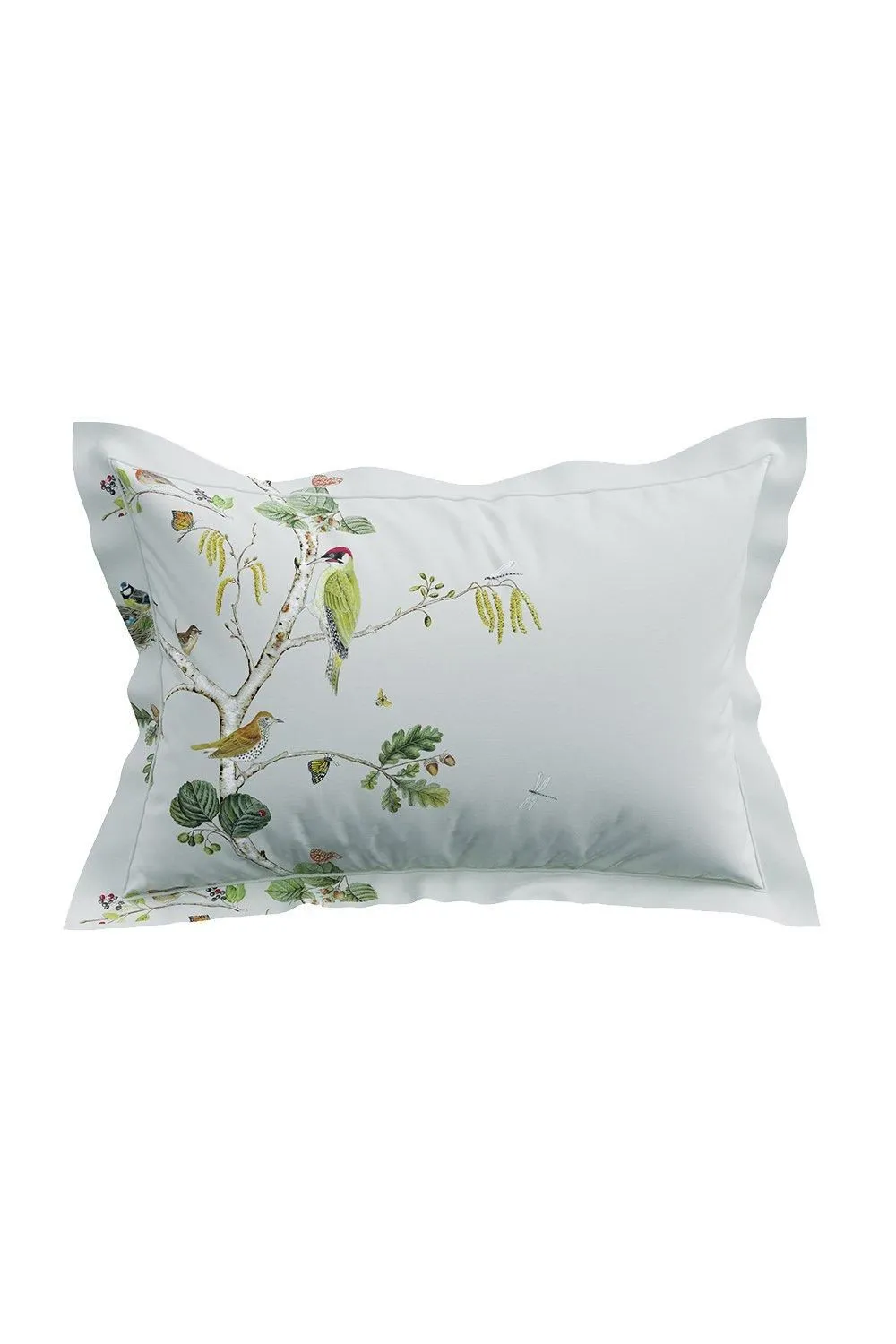 Sanderson 'Woodland Chorus' Cotton Sateen Duvet Cover Set in Light Blue 3