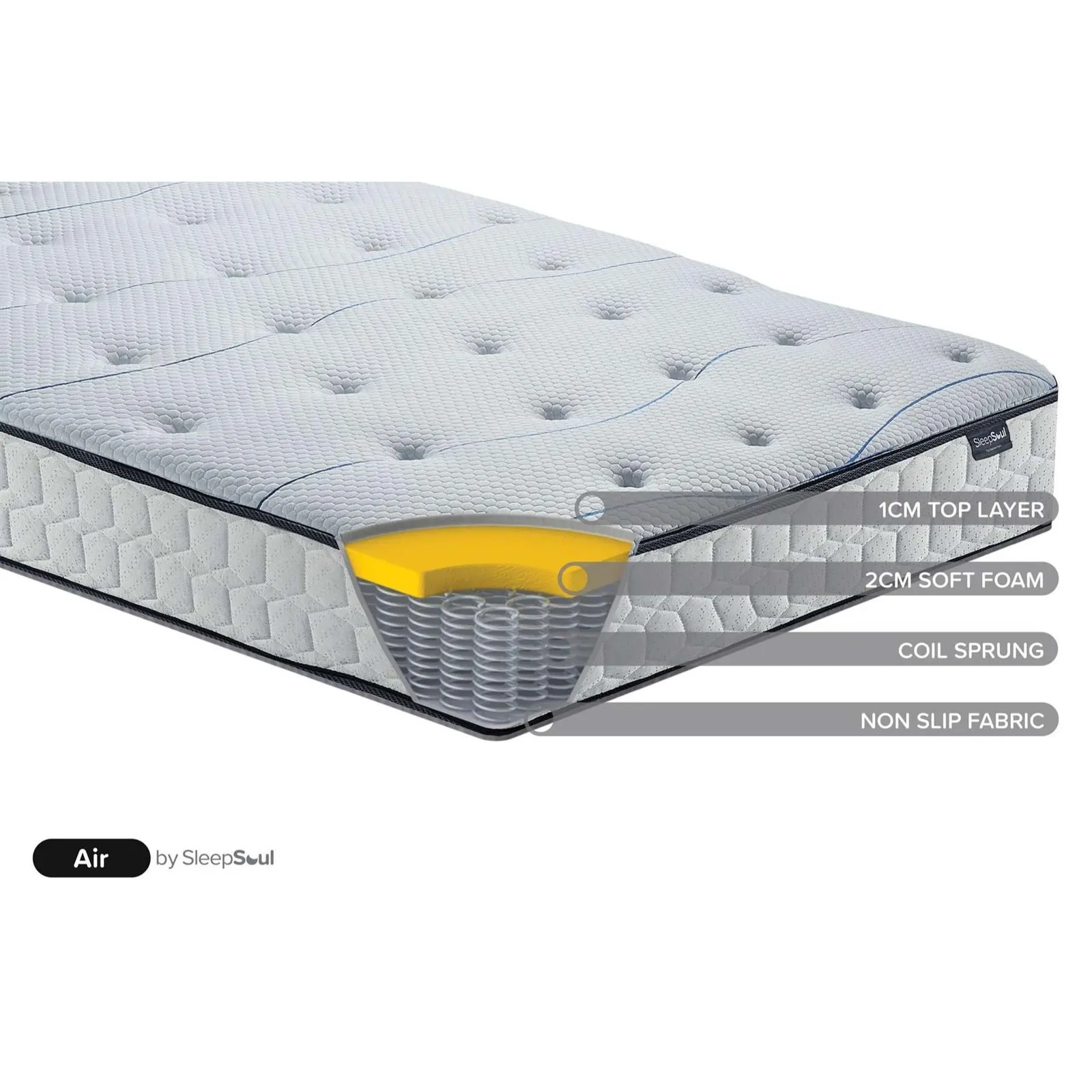 Birlea Bed Frame & Mattress Grey Fabric Sleepsoul Paris 2