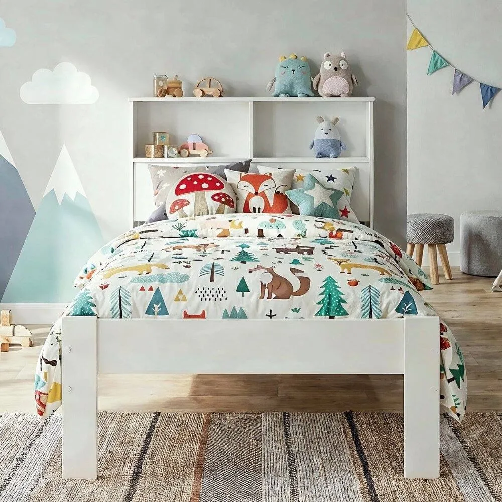 Nöa and Nani Joni Single Bed with Storage 3FT White for Kids, Teenagers, Adults 3