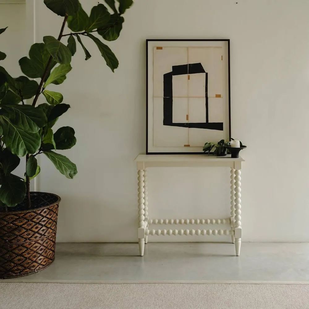 Statement Furniture Cromwell Small Console table with Bobbin Design in Cream
