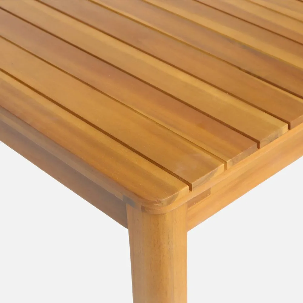 sweeek 8-seater Acacia Wooden Garden Table With Rounded Corners in Light Brown 3