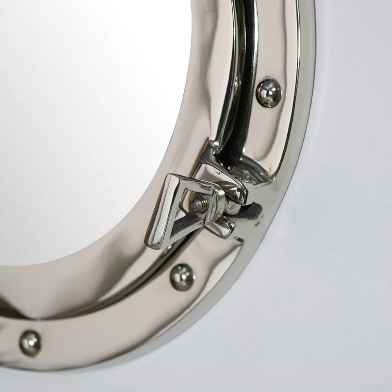 Melody Maison Nautical Porthole Mirror In Silver - 38cm X 38cm 2