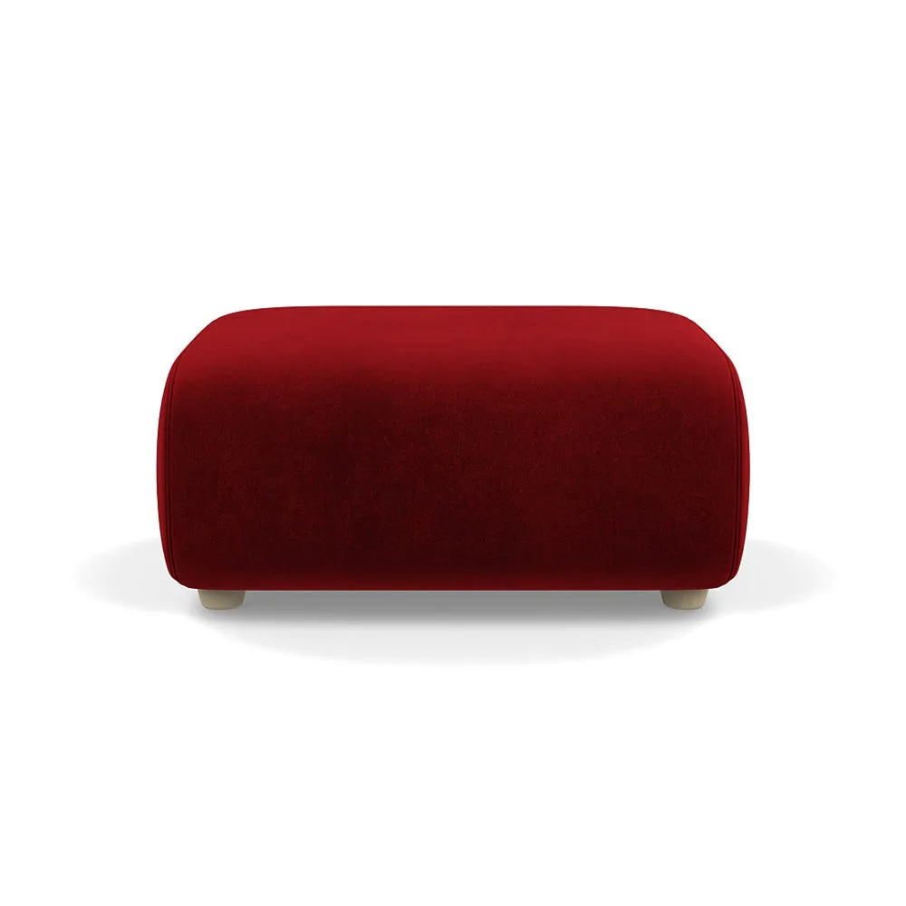 Heal's Lilli Ottoman Smart Luxe Velvet Mulberry Natural Beech Feet 1