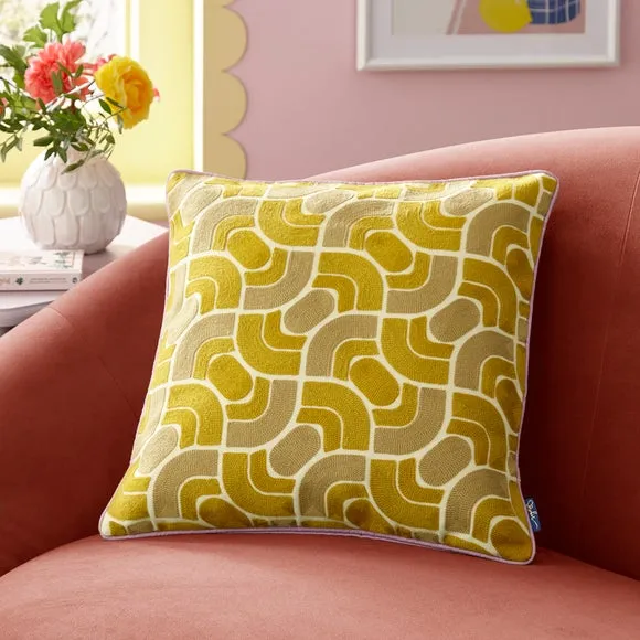 Sophie Robinson Wave Stitch Crewel Square Cushion 1