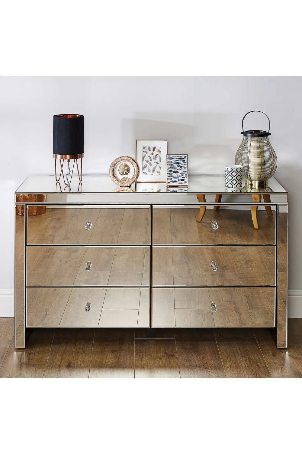 Birlea Seville 6 Drawer Chest Mirrored in Silver 2