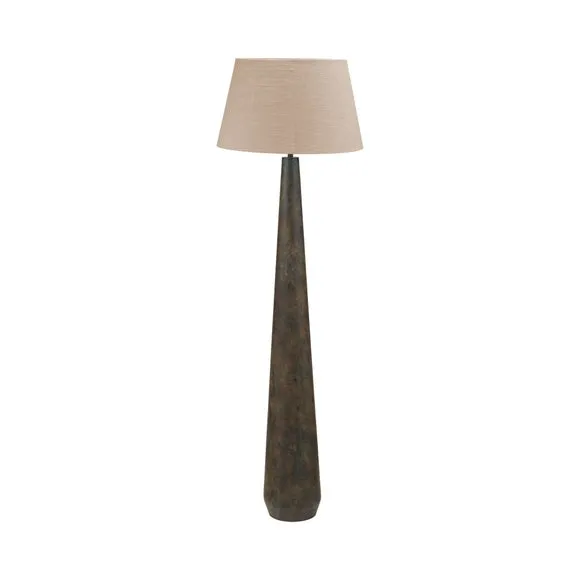Pacific Lifestyle Arbor Verdi Gris Metal Conical Floor Lamp with Milos Linen Tapered Lampshade 5