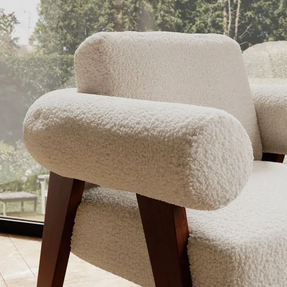 Brynn Cream Borg Accent Chair 3
