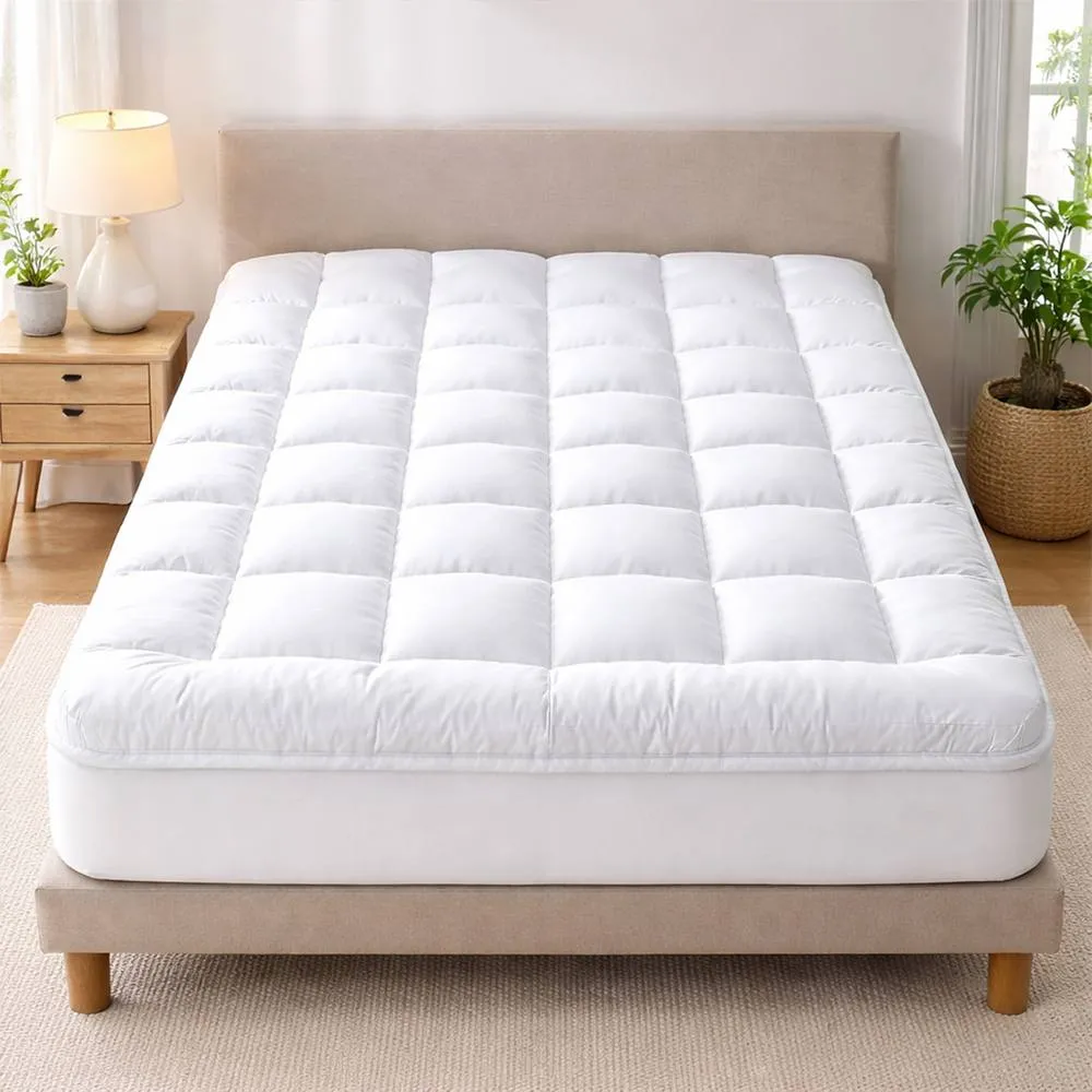 Dragodirect Luxury Plush 4 Inch Mattress Topper Soft Comfort Layer in White