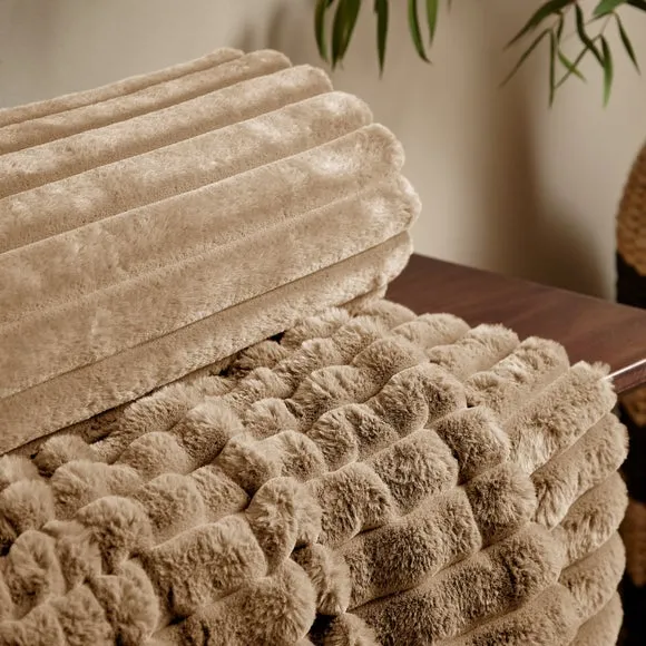 Cosy Ribbed Throw Blanket 130cm x 170cm 2
