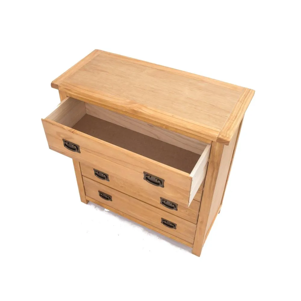 Cabinet Bits Lugo 4 Drawer Chest of Drawers Bras Drop Handle in Light Brown 4