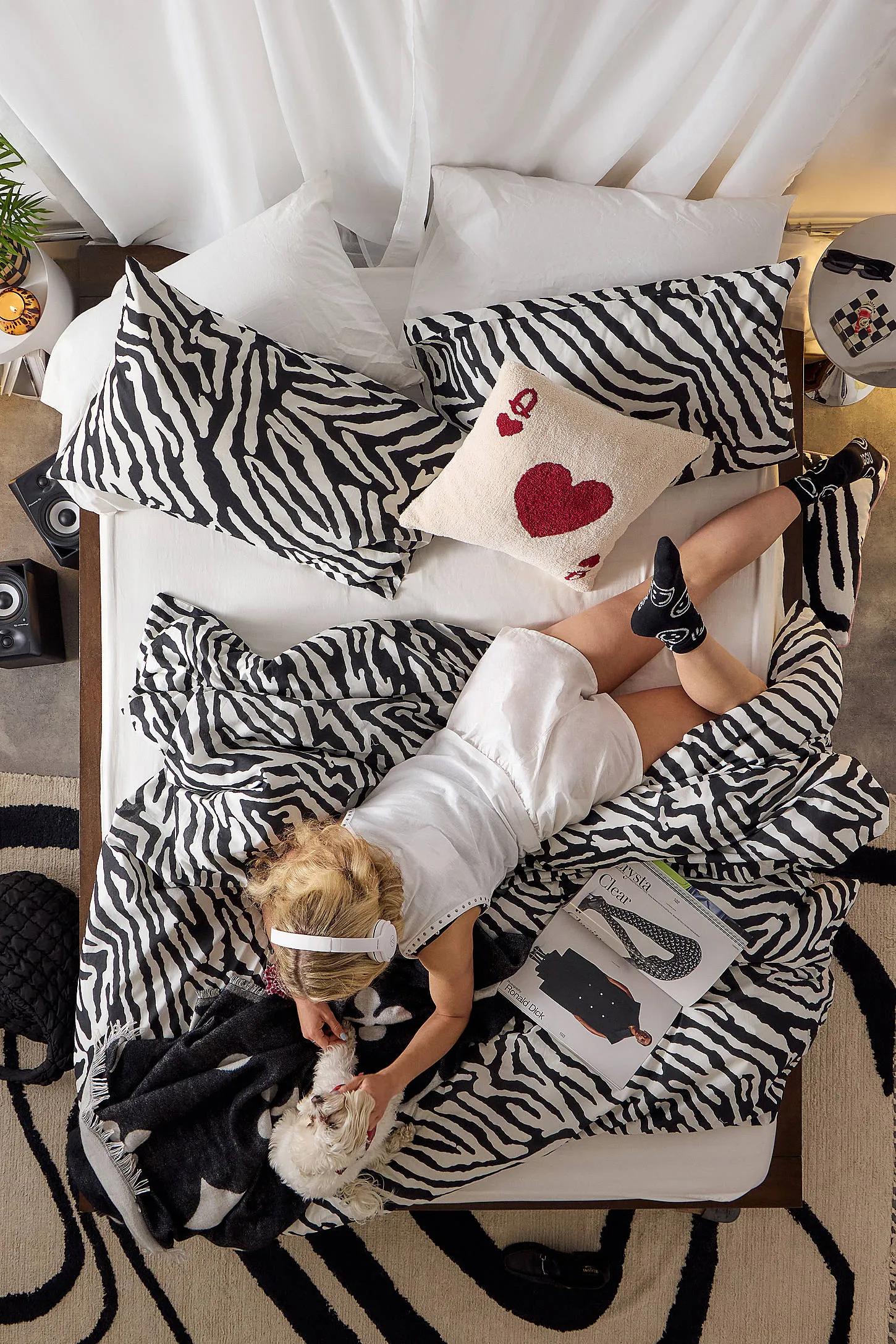 Darcie Zebra Duvet Set - Black/White