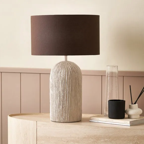 Pacific Lifestyle Ananya Paper Mache and Metal Textured Dome Table Lamp 1