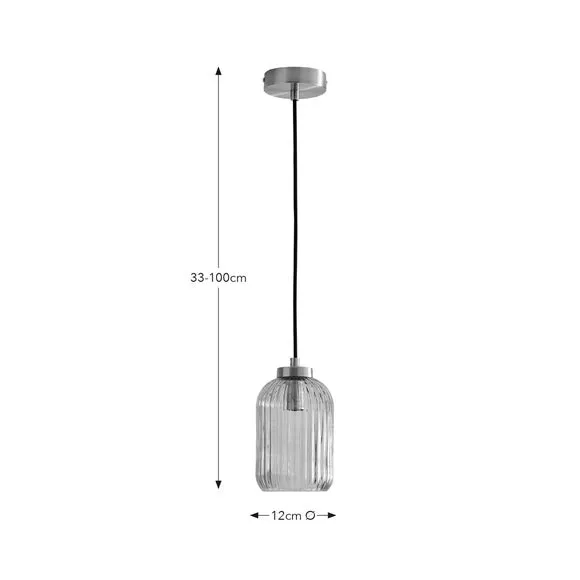 Riley Ribbed Adjustable Pendant Light 6