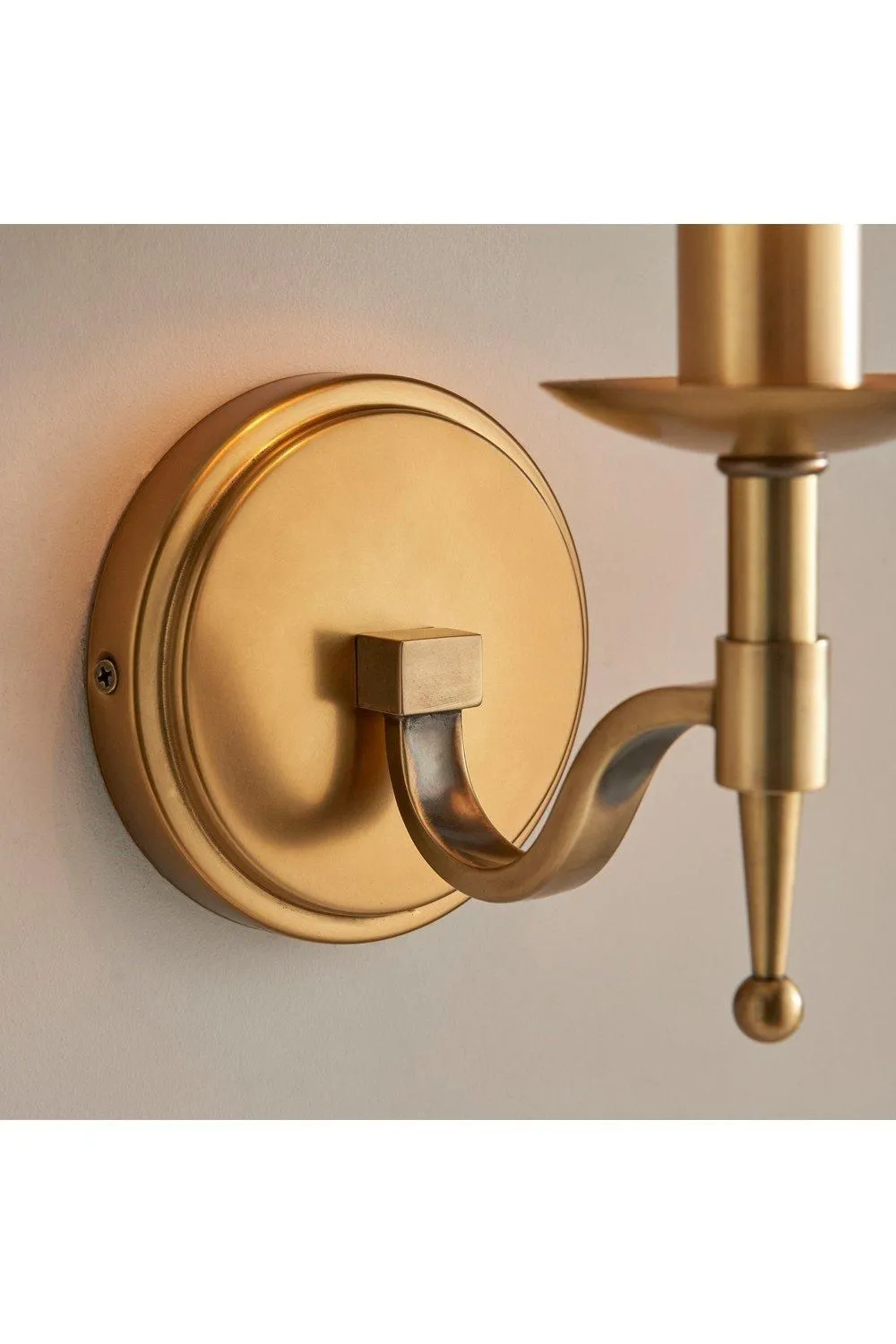 Netlighting Stanford 1 Light Indoor Candle Wall Light Antique Brass E14 in Gold 5
