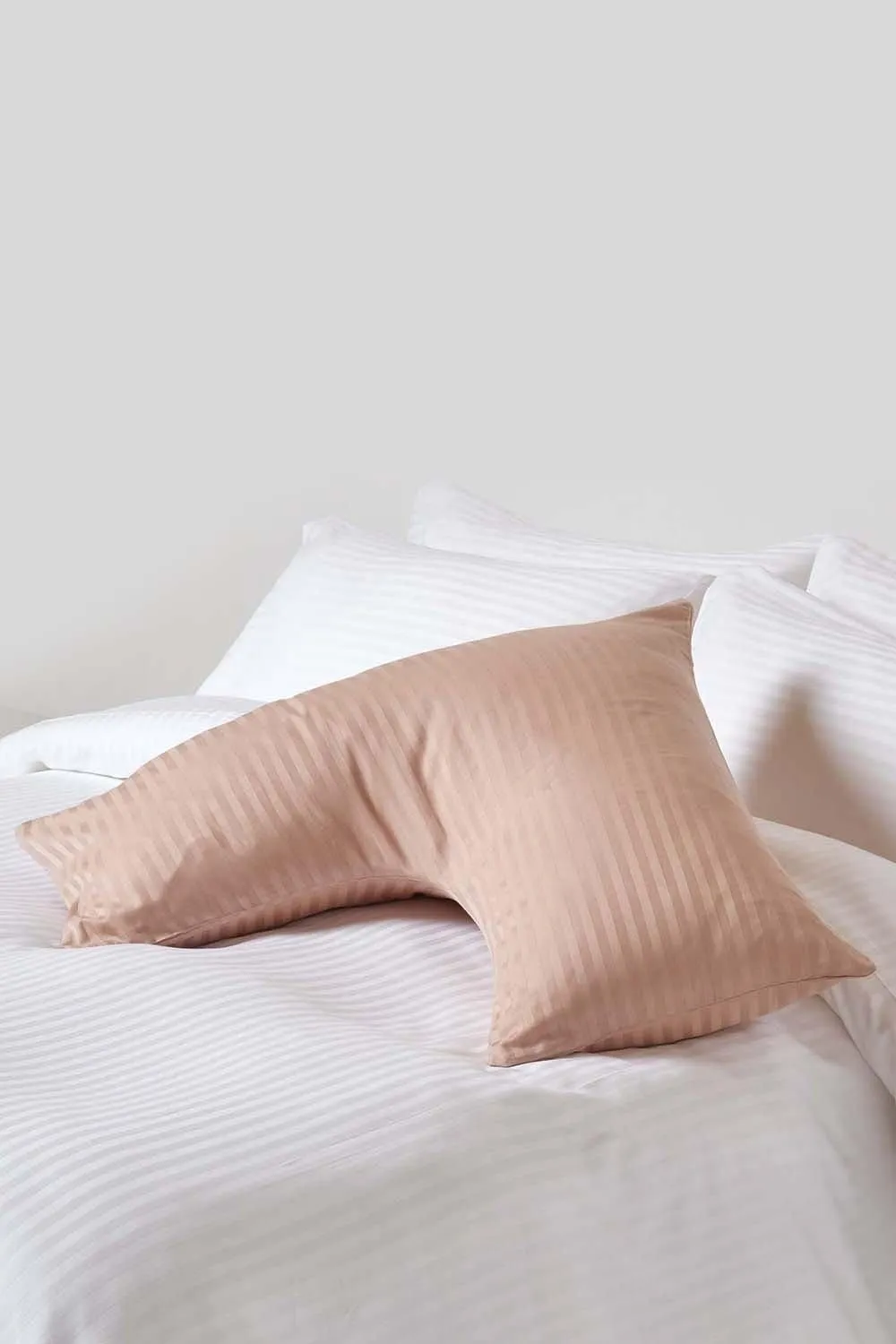 Homescapes Egyptian Cotton Super Soft V Shaped Pillowcase 330 TC in Taupe 2