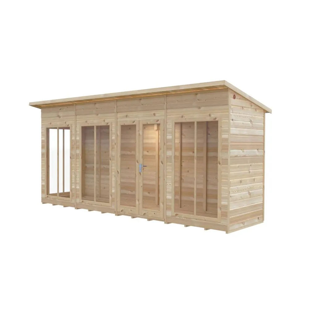Shires Lela 16x4 Summerhouse - L125.8 x W476 x H229.9 cm in Light Brown 2