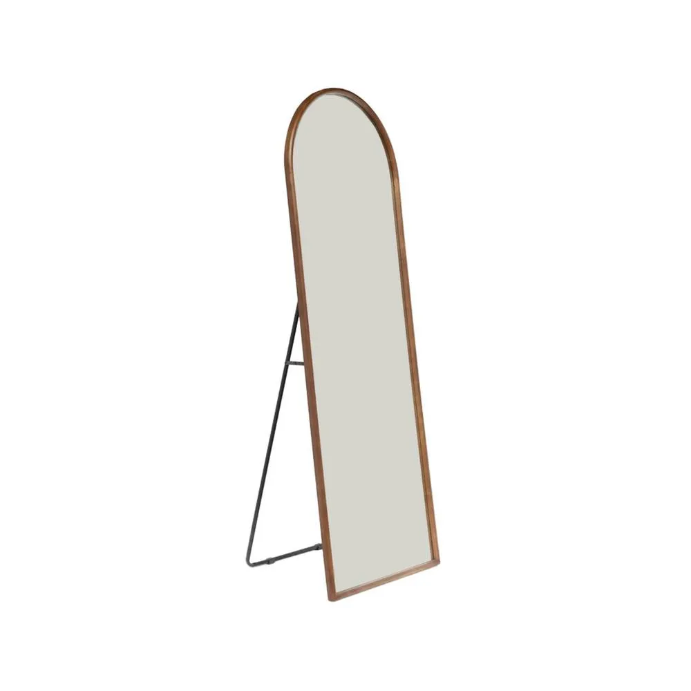 sweeek Arched floor mirror with steel base & rubberwood 170cm in Dark Brown 5