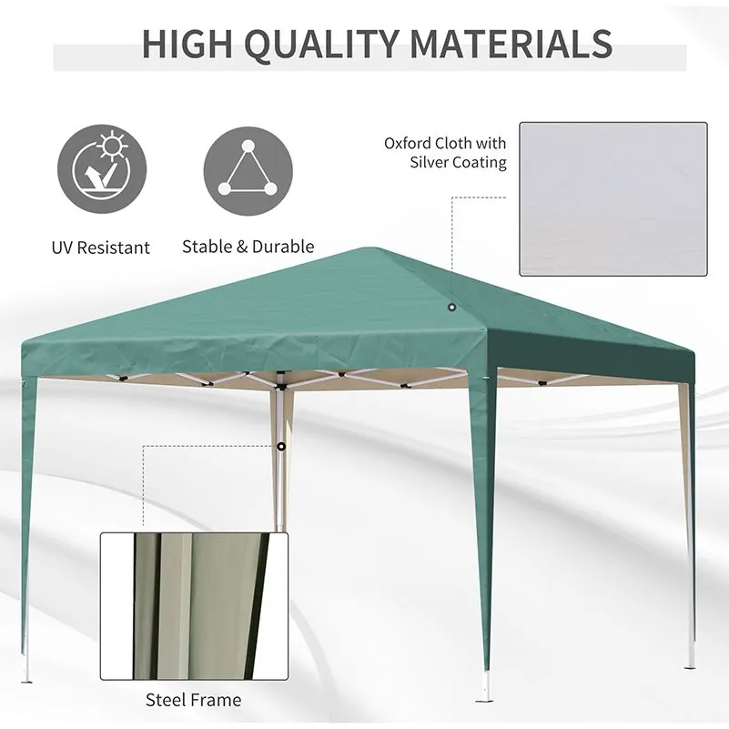 OUTSUNNY 3 x 3M Garden Pop Up Gazebo Height Adjustable Marquee Party Tent Wedding Canopy with Carrying Bag in Green 4