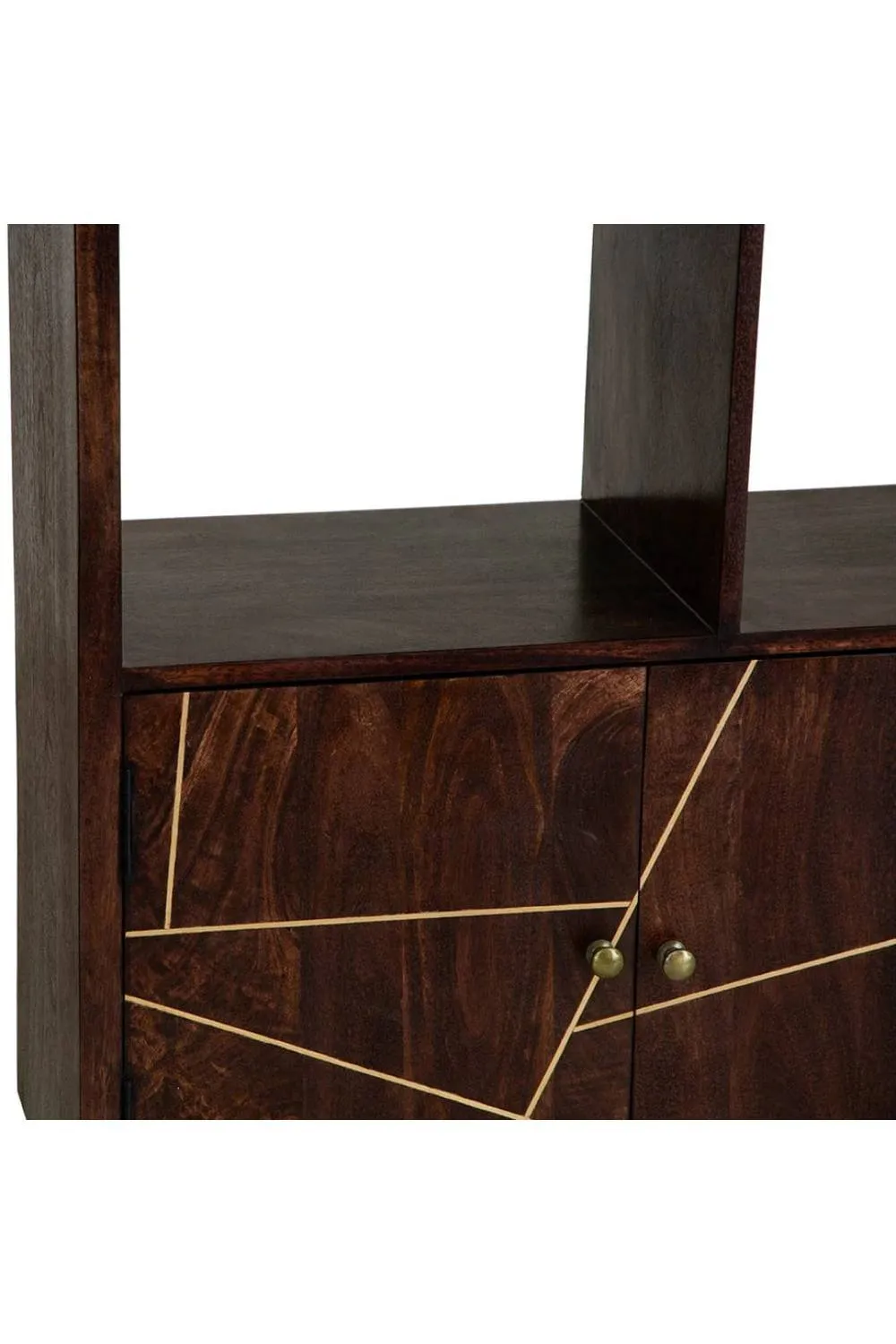 IH Design Silchester Dark Mango Multi Shelf Bookcase with Doors in Brown 5