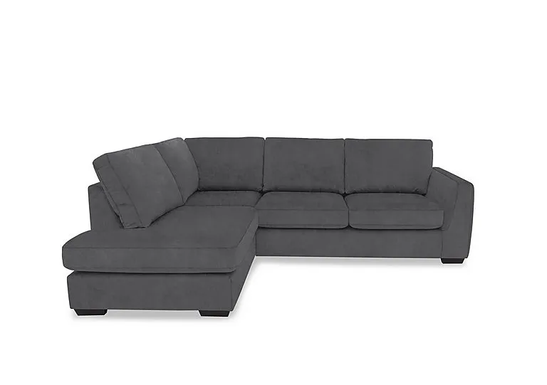 Dinky Fabric Left Hand Facing Corner Chaise End Sofa - Manhattan Charcoal