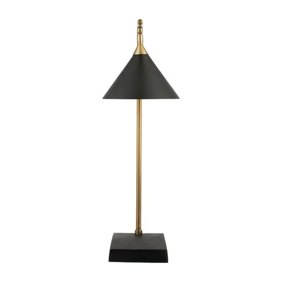 Zeta Matt Black and Antique Brass Table Lamp 3