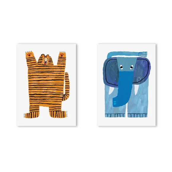 East End Prints Set of 2 Roar and Stomp Stomp Prints 2