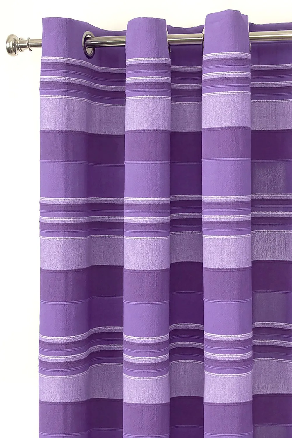 Homescapes Cotton Morocco Striped Curtain Pair in Mauve 5