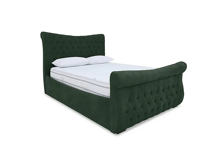 Lance Right Hand Side Opening Ottoman Bed Frame - King Size - Plush Emerald