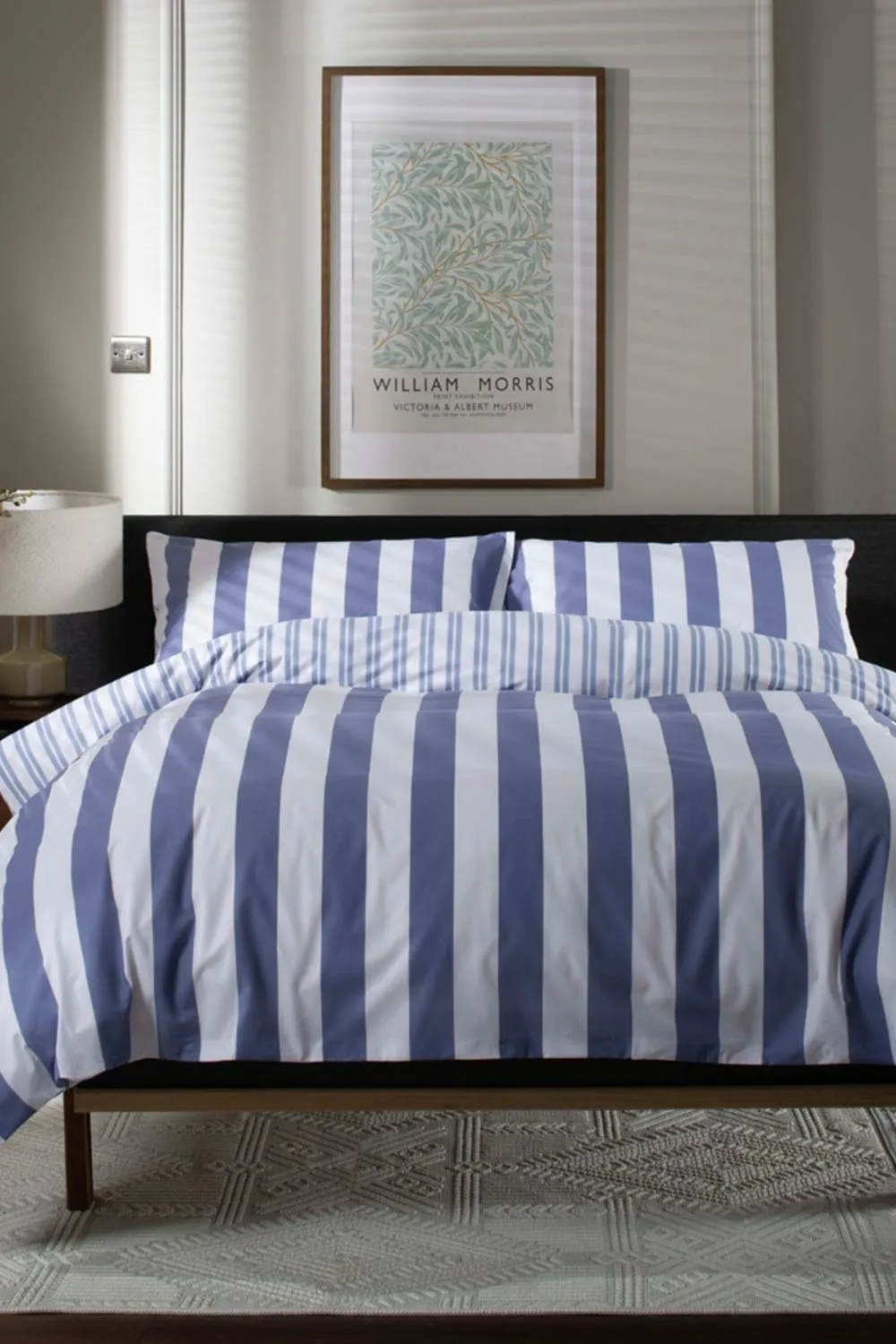 Deyongs High Point Stripe Easy Care Duvet Set in Blue 1