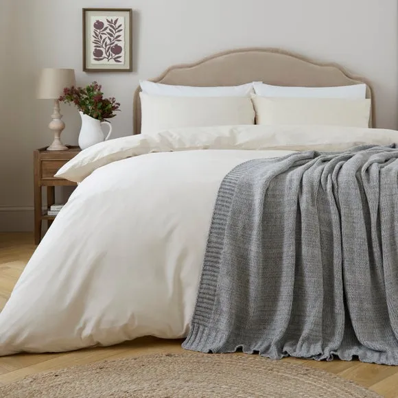 Chunky Knit Marl Throw Blanket