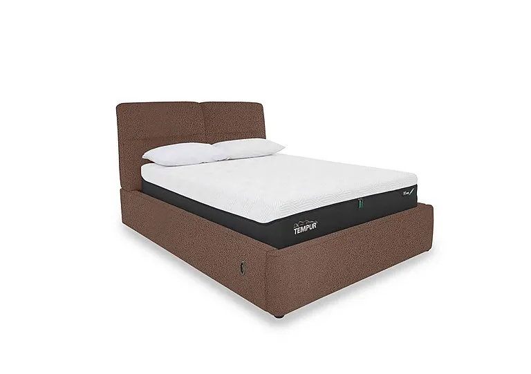 Stark Fabric Electric Ottoman Bed Frame - Super King - Hazelnut