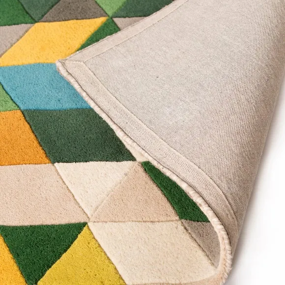 Green Illusion Geometric Prism Rug 2