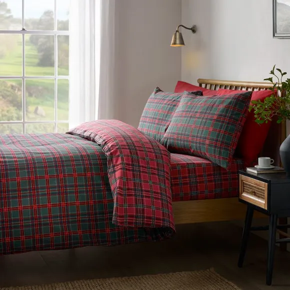 Catherine Lansfield Tartan Check Polycotton Duvet Cover & Pillowcase Set 2