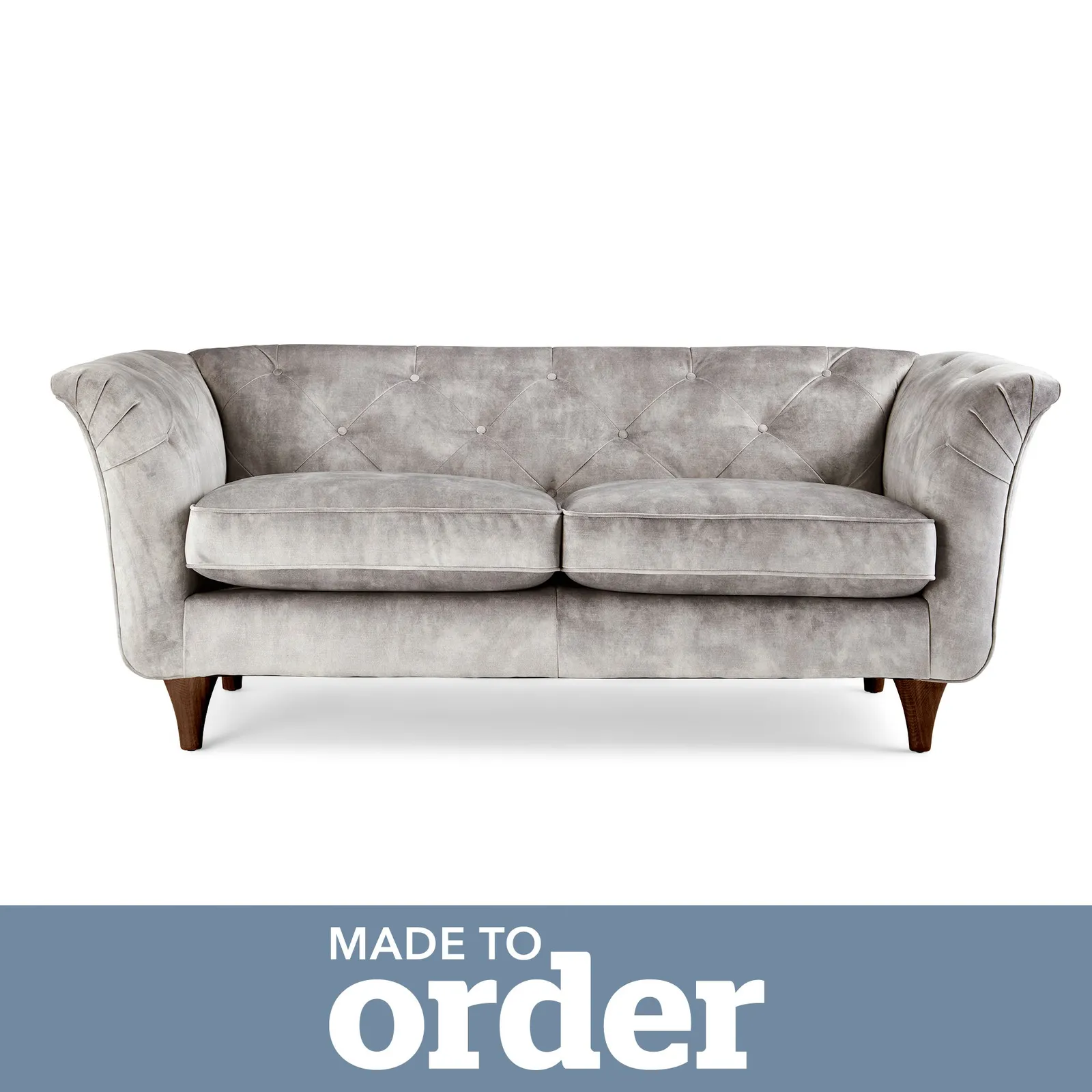 Jaipur 2 Seater Sofa Slub Velvet Slub Velvet Cement