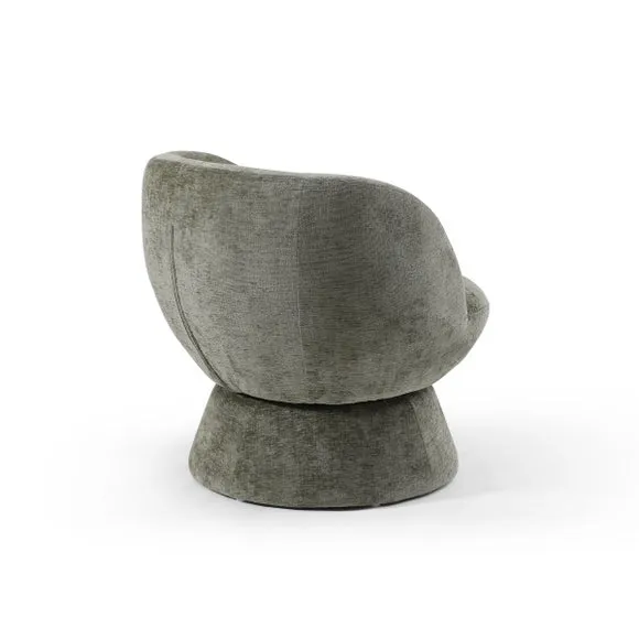 Tulip Chenille Curved Swivel Accent Chair 6