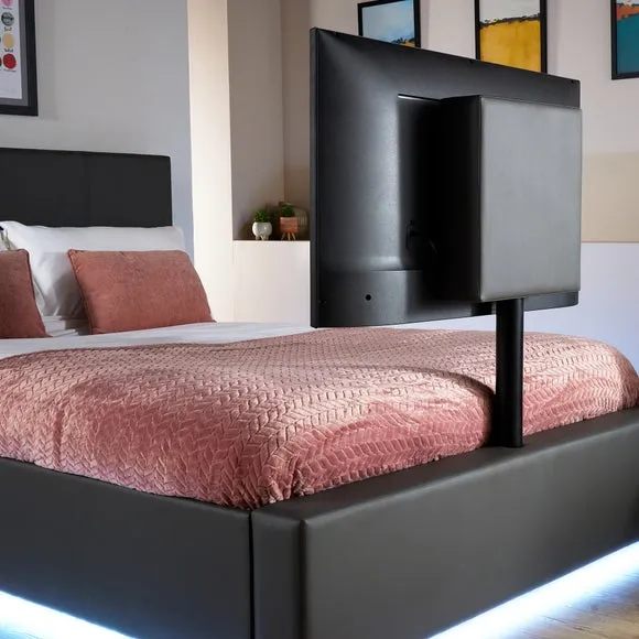 XR Living Ava TV Bed with LED Lights and TV Mount 2