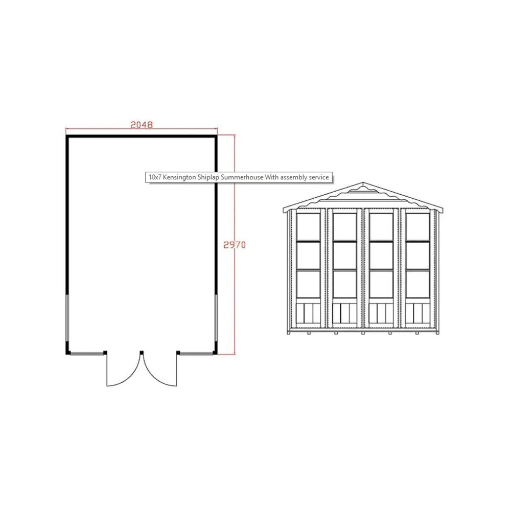 Shires Kensington 7x10 Feet Double Door with Large Opening Window Summerhouse in Light Brown 4