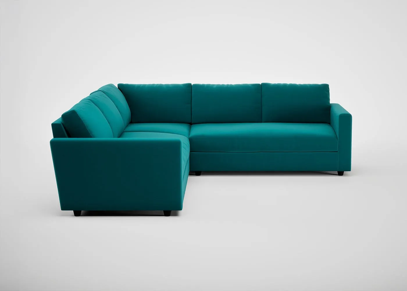 Heal's Nimbus II Large Corner Sofa Smart Velvet Petrol Black Feet 1