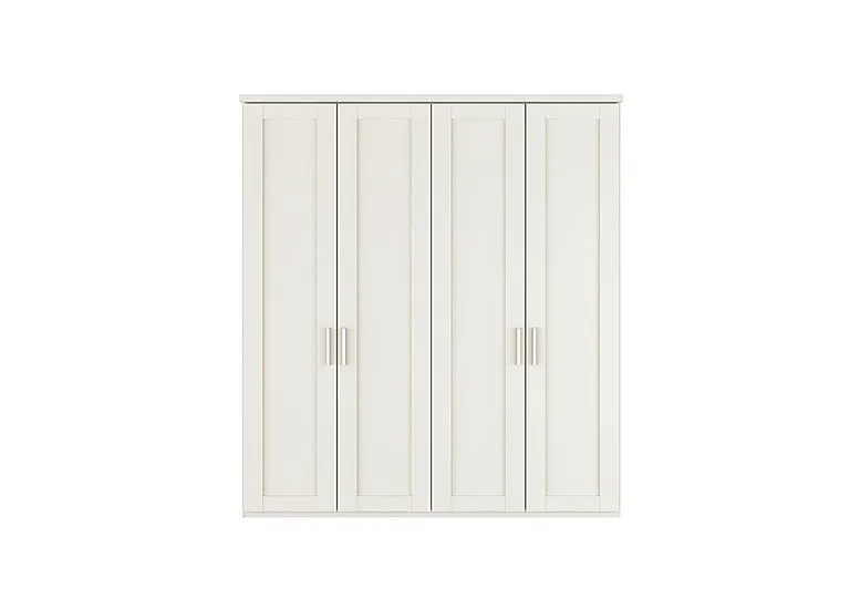 Kempton 4 Door Hinged Wardrobe - White