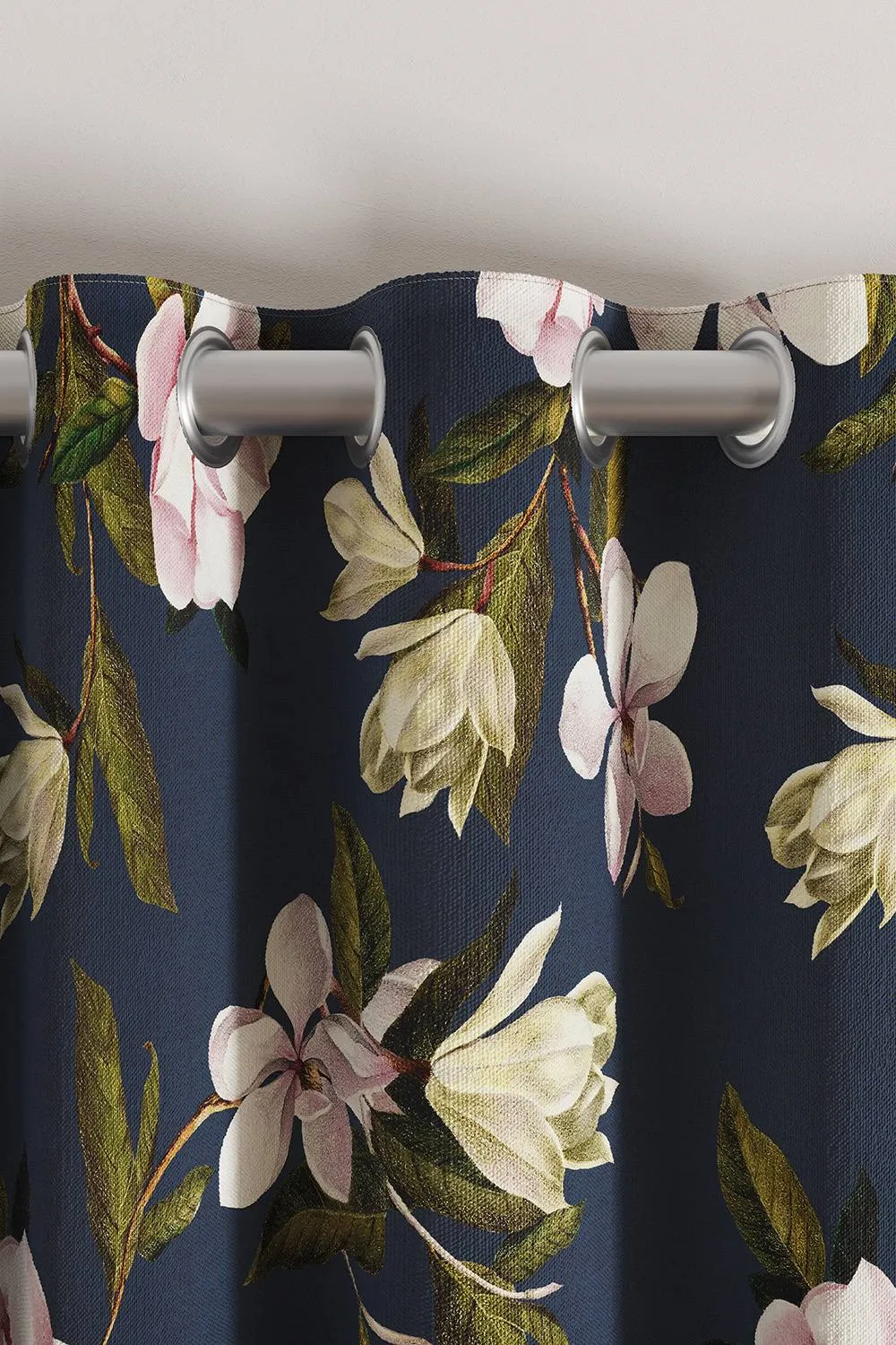 Ted Baker 'Opal Floral' Cotton Lined Curtains in Navy 2