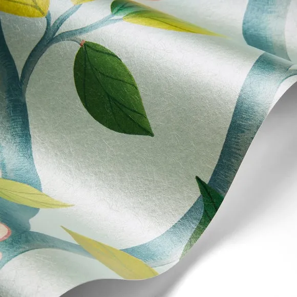 Cranberry and Laine Chinoiserie Floral Wall Mural 3