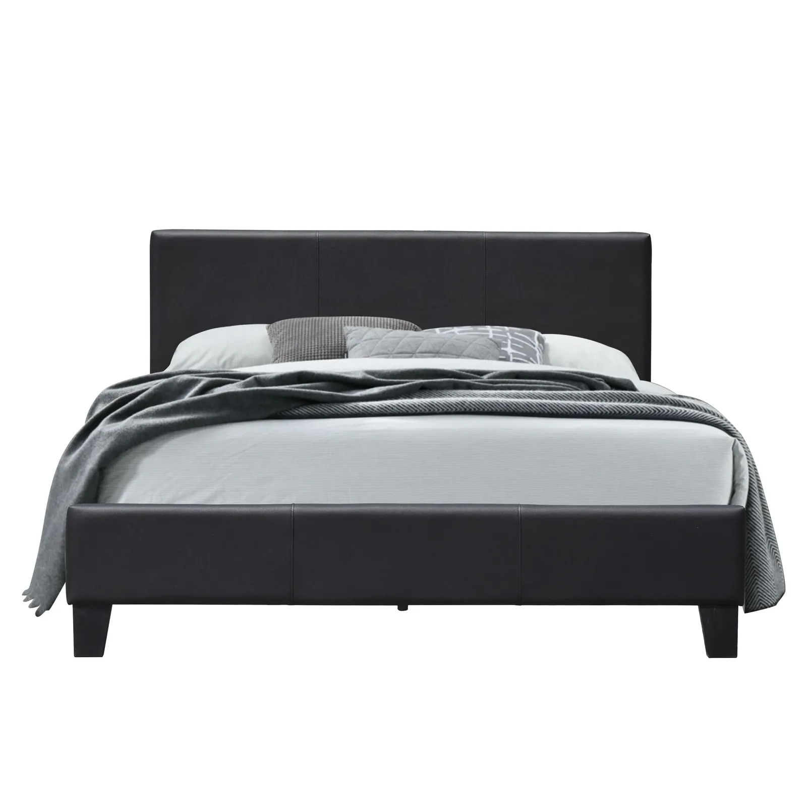 Comfy Living Ltd Modern Faux Leather Upholstered Bedframe in Black 2