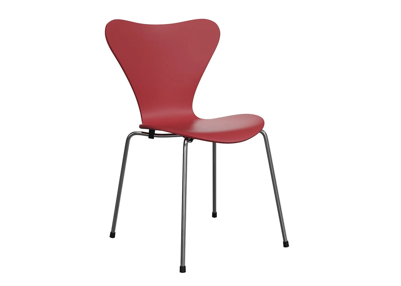 Fritz Hansen Series 7 x Verner Panton Red Chrome Legs
